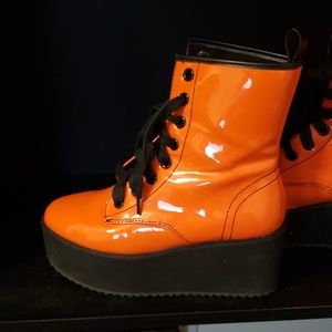 StrangeCvlt Orange Platform Boots